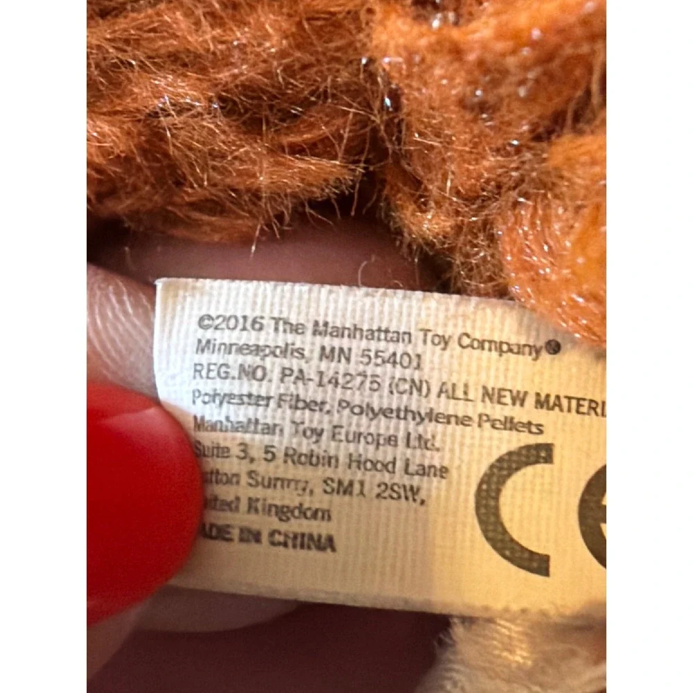 Manhattan Toy Company 2016 Rust Orange Shaggy Fox Plush Weighted Bottom Woodland
